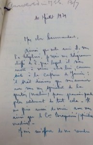 Letter from Gustav Bertrand about handover of information from Polish codebreakers