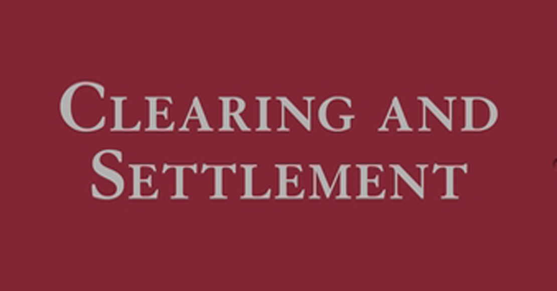 Clearing and settlement cover showing title of book